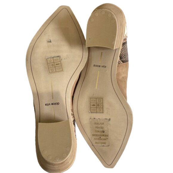 Anthropologie Dolce Vita Ankle Booties Suede Calf Hair Snakeprint Western 9.5 - Picture 7 of 9